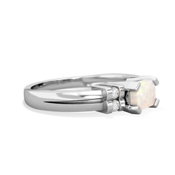 Opal Art Deco East-West 14K White Gold ring R2590