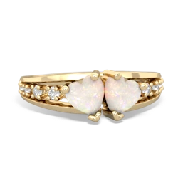 Opal Heart To Heart 14K Yellow Gold ring R3342