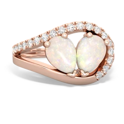 Opal Nestled Heart Keepsake 14K Rose Gold ring R5650