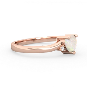 Opal Delicate Heart 14K Rose Gold ring R0203