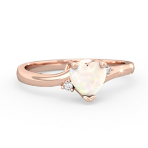 Opal Delicate Heart 14K Rose Gold ring R0203
