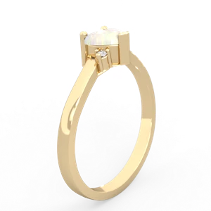 Opal Delicate Heart 14K Yellow Gold ring R0203