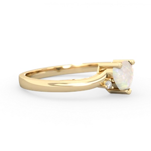 Opal Delicate Heart 14K Yellow Gold ring R0203