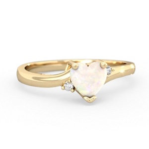 Opal Delicate Heart 14K Yellow Gold ring R0203