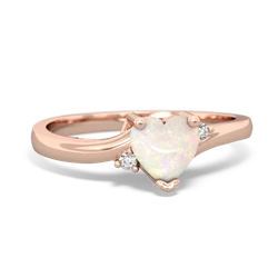 Opal Delicate Heart 14K Rose Gold ring R0203