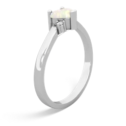 Opal Delicate Heart 14K White Gold ring R0203