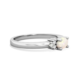 Opal Simply Elegant East-West 14K White Gold ring R2480