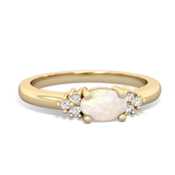 Opal Simply Elegant East-West 14K Yellow Gold ring R2480