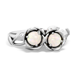 Opal Rose Garden 14K White Gold ring R5510