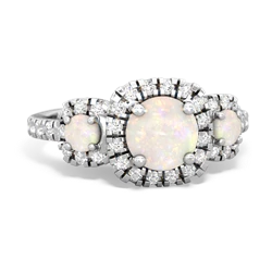 Opal Regal Halo 14K White Gold ring R5350