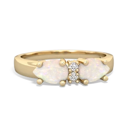 Opal Pear Bowtie 14K Yellow Gold ring R0865