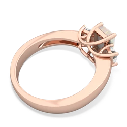 Opal Diamond Three Stone Emerald-Cut Trellis 14K Rose Gold ring R4021