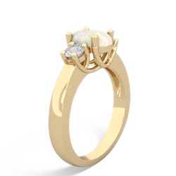 Opal Three Stone Trellis 14K Yellow Gold ring R4024