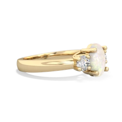 Opal Three Stone Trellis 14K Yellow Gold ring R4024