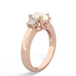 Opal Diamond Three Stone Oval Trellis 14K Rose Gold ring R4024