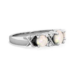 Opal Hugs And Kisses 14K White Gold ring R5016