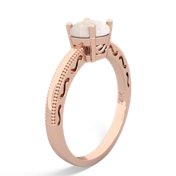 Opal Milgrain Filigree 14K Rose Gold ring R5090