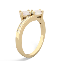 Opal Channel Set Two Stone 14K Yellow Gold ring R5303