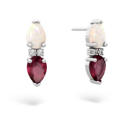 Opal Bowtie Drop 14K White Gold earrings E0865