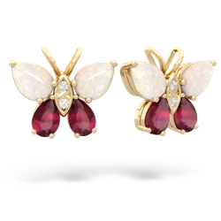 Opal Butterfly 14K Yellow Gold earrings E2215