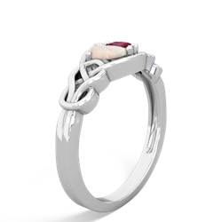 Opal Celtic Love Knot 14K White Gold ring R5420
