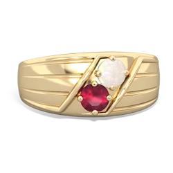 Opal Men's Streamline 14K Yellow Gold ring R0460