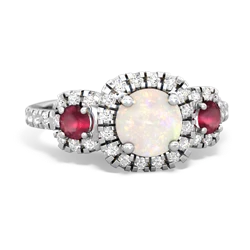 Opal Regal Halo 14K White Gold ring R5350