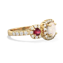 Opal Regal Halo 14K Yellow Gold ring R5350