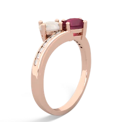 Opal Channel Set Two Stone 14K Rose Gold ring R5303