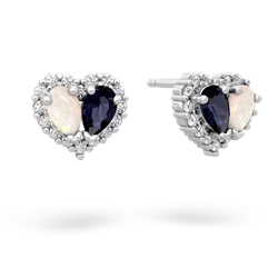Opal Halo 14K White Gold earrings E7008