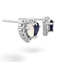 Opal Halo 14K White Gold earrings E7008