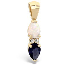 Opal Bowtie Drop 14K Yellow Gold pendant P0865