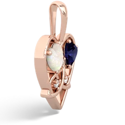 Opal Celtic Trinity Heart 14K Rose Gold pendant P5331