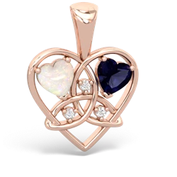 Opal Celtic Trinity Heart 14K Rose Gold pendant P5331