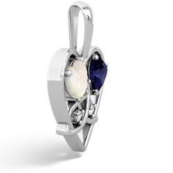 Opal Celtic Trinity Heart 14K White Gold pendant P5331