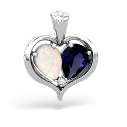 Opal Two Become One 14K White Gold pendant P5330