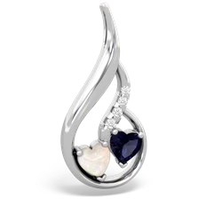 Opal Keepsake Curves 14K White Gold pendant P5450