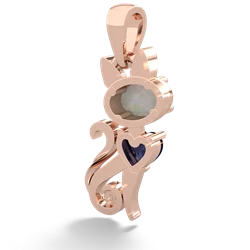 Opal Kitten 14K Rose Gold pendant P5780
