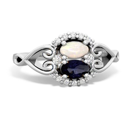 Opal Love Nest 14K White Gold ring R5860