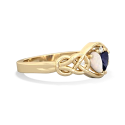 Opal Celtic Love Knot 14K Yellow Gold ring R5420