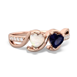 Opal Side By Side 14K Rose Gold ring R3090