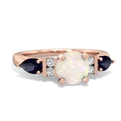 Opal 6Mm Round Eternal Embrace Engagement 14K Rose Gold ring R2005