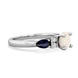Opal 6Mm Round Eternal Embrace Engagement 14K White Gold ring R2005