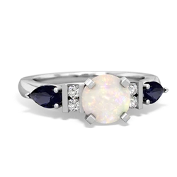 Opal 6Mm Round Eternal Embrace Engagement 14K White Gold ring R2005