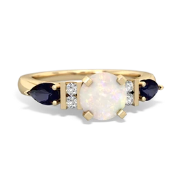 Opal 6Mm Round Eternal Embrace Engagement 14K Yellow Gold ring R2005