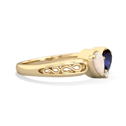 Opal Filligree 'One Heart' 14K Yellow Gold ring R5070