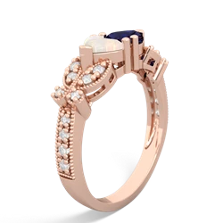 Opal Diamond Butterflies 14K Rose Gold ring R5601