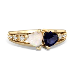 Opal Heart To Heart 14K Yellow Gold ring R3342