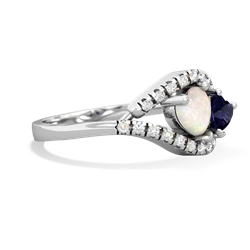 Opal Mother And Child 14K White Gold ring R3010