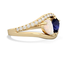 Opal Nestled Heart Keepsake 14K Yellow Gold ring R5650